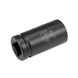 sourcing map 3/4-Inch Drive by 24mm Deep Impact Socket, 6-Point, Cr-Mo Alloy Steel, Metric