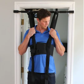 Sit and Decompress Back Stretcher 3 Minutes A Day Lumbar Traction Spinal Decompression - Inversion Table Alternative (Medium Harness No Bar)