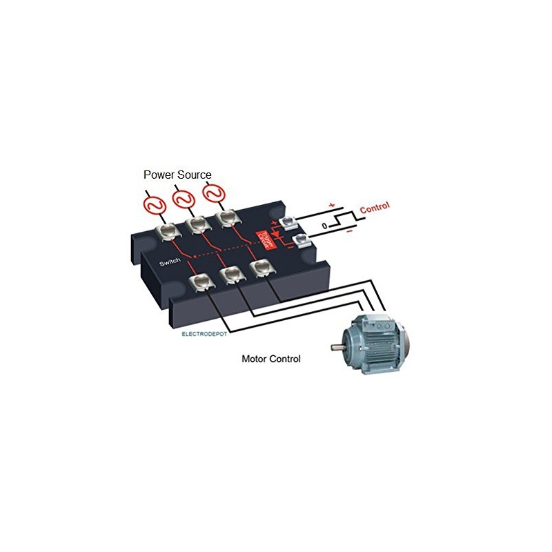 Electrodepot Silent Lighting Contactor 3 Pole, 40Amp, Motor 30A, 30Amp,