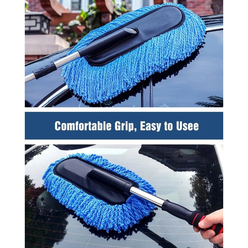Car Duster Exterior Scratch Free Microfiber Car Cleaning Brush, Extendable