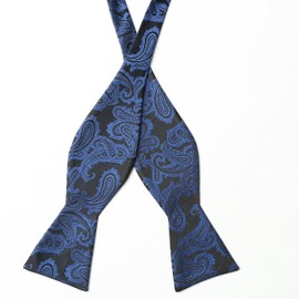 KissTies Pajarita autoatada de cachemira para boda, Azul marino, Talla única