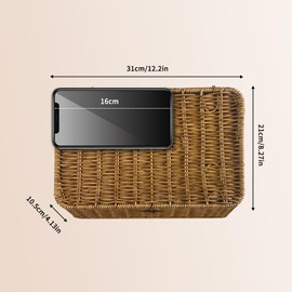 SereneJoy Handcrafted Storage Baskets with Lids - Perfect for Toys, Kitchen Utensils, and Bathroom Organization - Multi-Purpose (L)