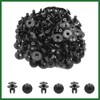 Motoforti 50Pcs 10mm Black Plastic Rivets Clips Bumper Fender Fastener