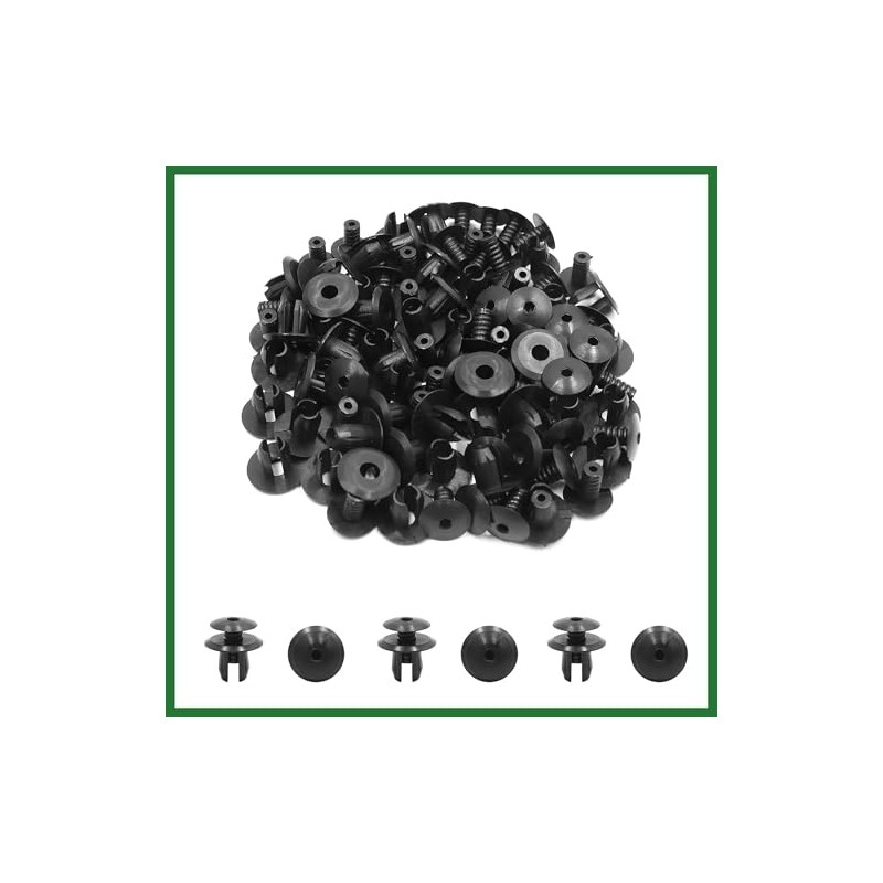 Motoforti 50Pcs 10mm Black Plastic Rivets Clips Bumper Fender Fastener