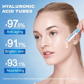30 Pcs 3% Hyaluronic Acid Serum for Face, Ultra Hydrating Serum - 1.2ml Single-Use Vials, Hydrating & Anti-Aging Formula Suitable for All Skin Types
