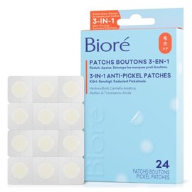 Bioré Anti-Pimple Patches 3 in 1 – Contents: 24 Pimple Patches – Hydrocolloid – Centella Asiatica – Dermatologically Tested – Supports the Fading of Pimples