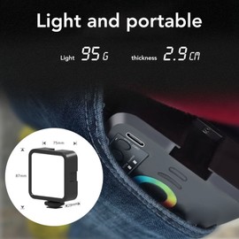 RGB Video Lights Full Color Portable Photography Light with 1200mAh Rechargeable CRI 95 3000‑9000K Dimmable 3 Lighting Mode