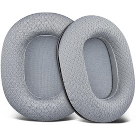 SOULWIT Earpads Replacement for Audio Technica ATH M50X M50XBT M50RD M40X M30X M20X MSR7 SX1 Monitor Headphones, Ear Pads Cushions with Durable Mesh Fabric, High-Density Foam - Grey