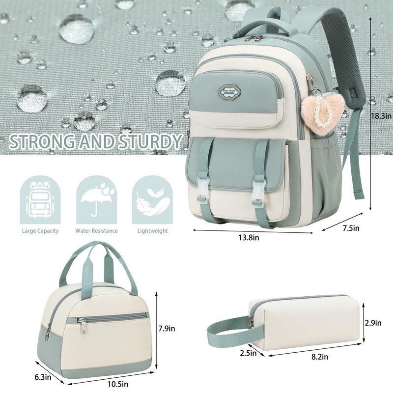 Backpack for Girls 3pcs Set Kids Backpack with Lunch Box