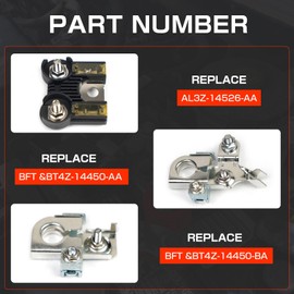 Donpida Positive & Negative Battery Terminal Clamp Battery Fuse Terminal Combo Pack compatible with Ford F-150 F150 2011-2014 replace AL3Z-14526-AA BFT & BT4Z-14450-AA