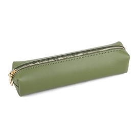 iSuperb Pencil Case Leather Pencil Case Unisex Teenager Pencil Case Pencil Case School Pencil Case for School Office Girls Women Student Gift, Green, pencil case
