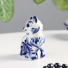 Handcrafted Gzhel Porcelain Cat Figurine, Blue and White Russian Folk