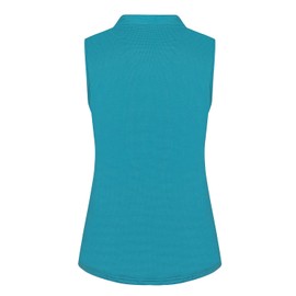 Vidusou Ladies Golf & Tennis Polo Womens Moisture Wicking Gym Shirts - V Neck Lapel Collared Casual Summer Clothes - Teal Green, Large