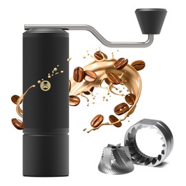 TIMEMORE Manual Coffee Grinder Stainless Steel Conical Burr Coffee Grinder with Capacity 20g Numerical External Adjustable Setting Espressp Grinder for Travel, Camping. Home Chestnut Xlite Black
