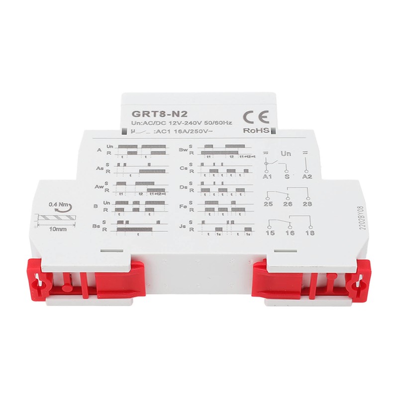 Multifunctional Time Relay LED Indicator Rail Mounting Flame Retardant Delay