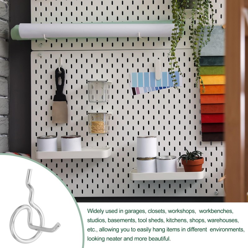 sourcing map 10Pcs Pegboard Hooks, Stainless Steel Peg Board Display