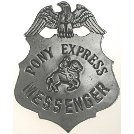 Pony Express Messenger Badge,OLD WEST,SILVER,WE