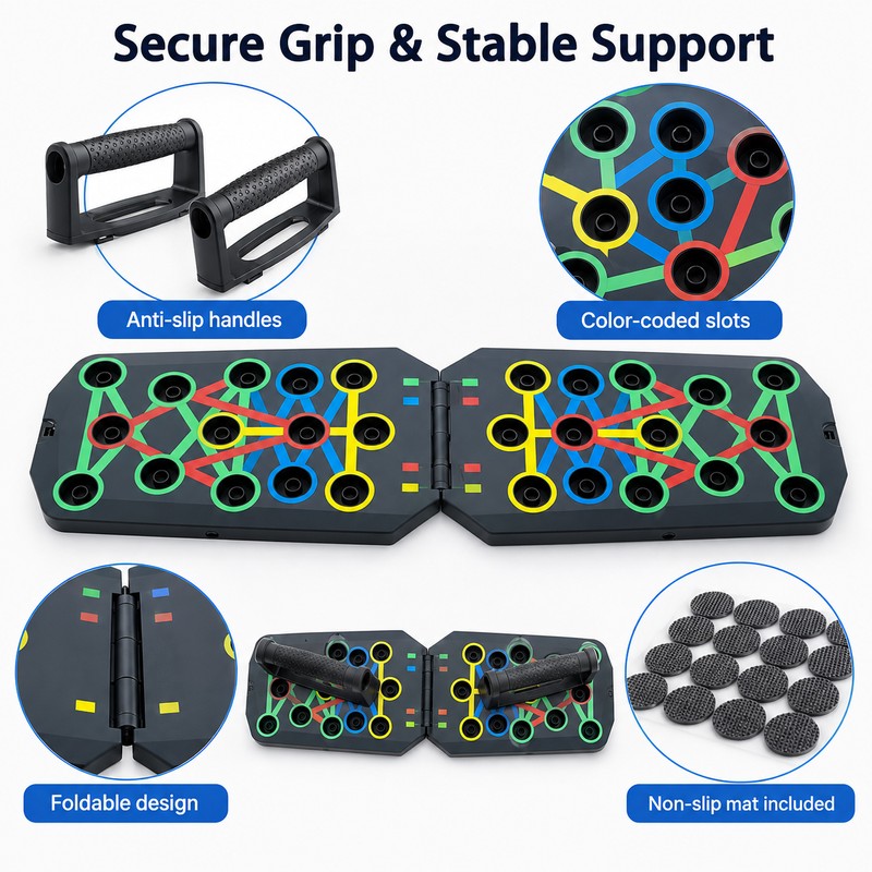 Push-Up Board Set for Strength Training – Foldable Fitness Board