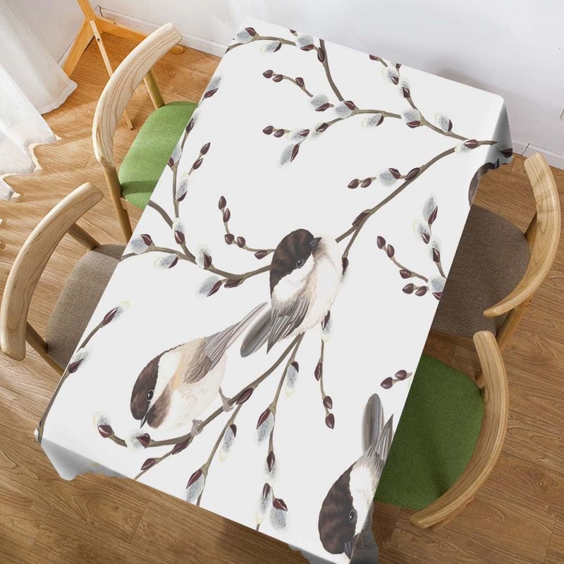 Walmsco Tablecloth Grey Gold Marble Print Decor For Dining Room