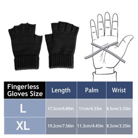 Mens Fingerless Gloves - Anti-Slip Thermal Knited Winter Gloves Soft Lining Half Finger Gloves for Outdoor Driving Cycling