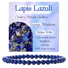 Bivei Crystal Bracelet for Women 4 mm Beads Semi-Precious Stone Natural Stone Stretchy Elastic Jewellery Yoga Gifts, 18.5 cm, Stone, No gemstone