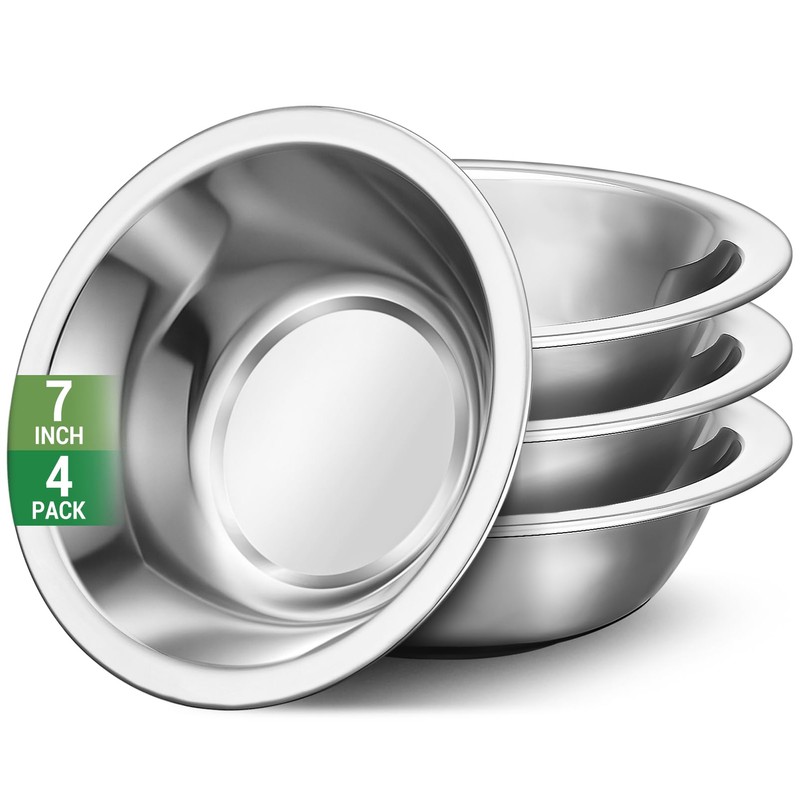 Offiper 304(18/8) Stainless Steel Mixing Bowls for Kitchen, 4 Pack