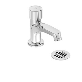 Symmons SLS-7000-G SCOT Metering Lavatory Faucet with Grid Drain in Polished Chrome (0.5 GPM)