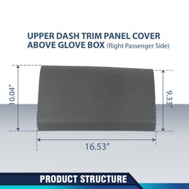 PIT66 Dash Bezel Panel Cover Passenger Side Upper Glove Box Compatible with Ford F150 2004 2005 2006 2007 2008 Gray