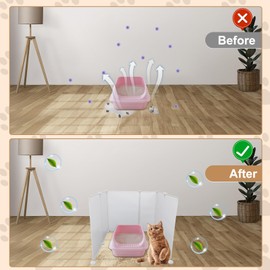 FHTONGE Extra Large Cat Litter Box Enclosure, Splash Guard and Privacy Screen for Open Top Litter Pan