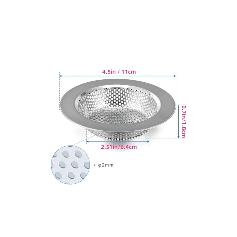 2 Packs Sink Strainer for Most Kitchen Sink Drain Basket,