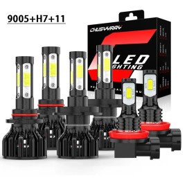 CHUSYYRAY For 2006-2013 Suzuki Grand Vitara 9005 H7 LED Headlight H11 Fog Bulbs Combo 6pc