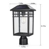 Diyel Solar Outdoor Post Light Fixture, Modern Exterior Pillar Lantern