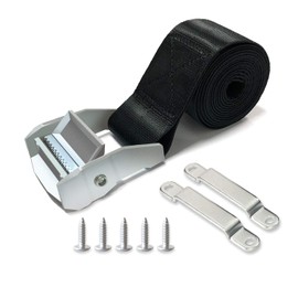 HEHAHA Battery Box Tie/Hold Down Strap Kit, 59"x1.49" Anti-UV Black Tie Strap, with Cam Buckle Mounts and SS Screws, Effectively Prevent Equipment from Slipping (1 Pack)