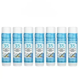 Badger 뱃져 Badger 썬스틱 SPF35 뱃저 워터프루프 선스틱 무향 18.4g 7팩 Badger Sunstick SPF35 Badger Waterproof Sunstick Unscented 18.4g 7 Packs