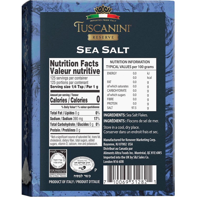 Tuscanini Italian Sea Salt Flakes, 4.4oz (2 Pack) | Flaky