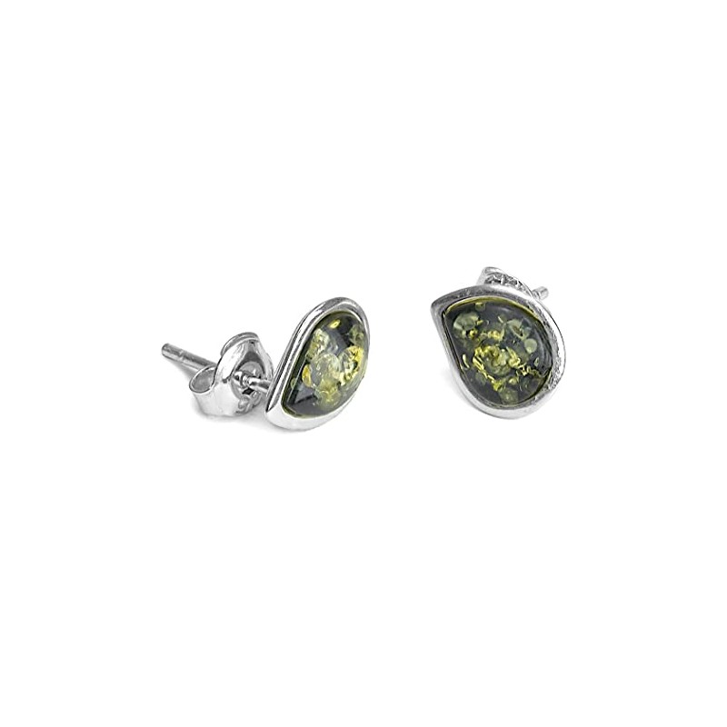 Ian and Valeri Co. Green Amber Sterling Silver Stud Earrings