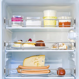 FMTYAOIU 2 Pcs RV Refrigerator Bars, Adjustable Stainless Steel RV Fridge Tension Rods 12.4-22.44" RV Refrigerator Accessories, Cabinet Tension Rods for Food and Drink Stabilizers Prevent Messy Spills