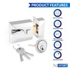 XFORT® Narrow Deadlocking Night Latch 40mm, Complete with Rim Cylinder