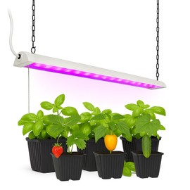 ENATECLITE 42W Hanging Plant Light for Indoor with Chain Switch Extendable Coverage (Link up to 4) - Full Spectrum LED Grow Light for Greenhouse, Shelves, Tomatoes