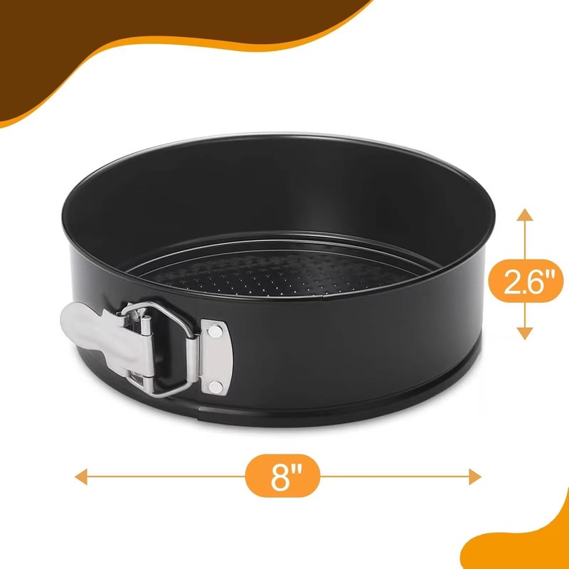 Hiware 8 Inch Non-stick Springform Pan with Removable Bottom -