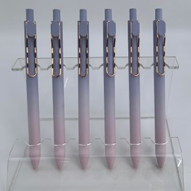 Fengtaiyuan Lan05, Stylish Gradient Color Pen, Black Ink, 0.5mm Extra Fine, Gel Ink Rollerball Pens, Writting Smooth, Rubber Spray (Lan05)