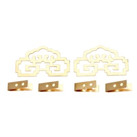 2Pcs Vintage Brass Hanging Picture Oil Painting Mirror Frame Hooks Hangers with Screws Chinese Furniture Hardware
