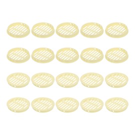 QUARKZMAN Pack of 24 80 mm / 3.15 inch Round Soffit Ventilation Holes, Plastic Sofit Ventilation Cover, Round Mesh Hole Air Slider for Bathroom, Kitchen, Cabinet, Wardrobe, Beige