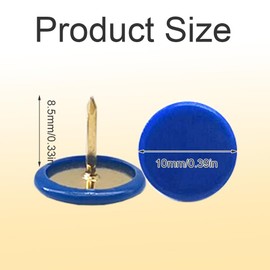 YOSAWA 150PCS Thumb Tacks Push Pins Plastic Round Head Board Pins for Cork Board (Blue)
