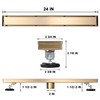 AVSIILE Linear Shower Floor Drain, Brushed Gold 24 Inch 304