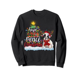 French Bulldog Santa Hat Reindeer Costume Christmas Light Sweatshirt