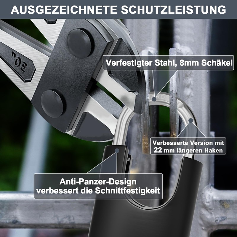 ZHEGE Combination Lock, 4-Digit Resettable Combination Padlock, Weatherproof Theft Proof