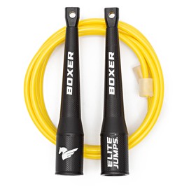 Elite Jumps Boxer Jump Rope for Fitness and Cardio Training - Professionally Designed Full Body Workout boxing jump rope - Tangle Free 5mm PVC Jump Rope Cord - Ideal for Slim Body Aerobic Exercise