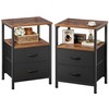 Huuger Night Stand Set of 2, Nightstand with 2 Drawers,