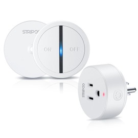 STRIPOO Garbage Disposal Wireless Switch Kit, Remote Control Outlet, Garbage Disposal Button, Remote Control Outlet Plug, 15A/1500W with 4000V Anti-Surge, 500 Feet RF Range, Garbage Disposal Switch